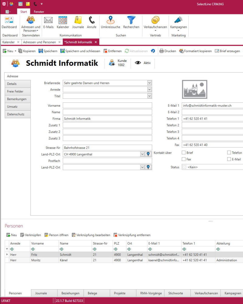 Adresse im CRM